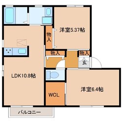 プリムローズ弐番館の物件間取画像